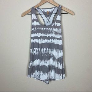 Lucy White and Grey Racerback Workout Tank Top